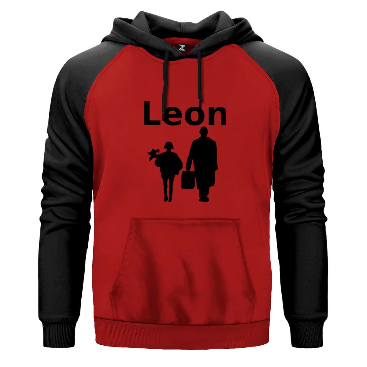 Leon The Professional Renkli Reglan Kol Sweatshirt Kapşonlu çift renk reglan kol kapşonlu sweatshirt - kırmızı