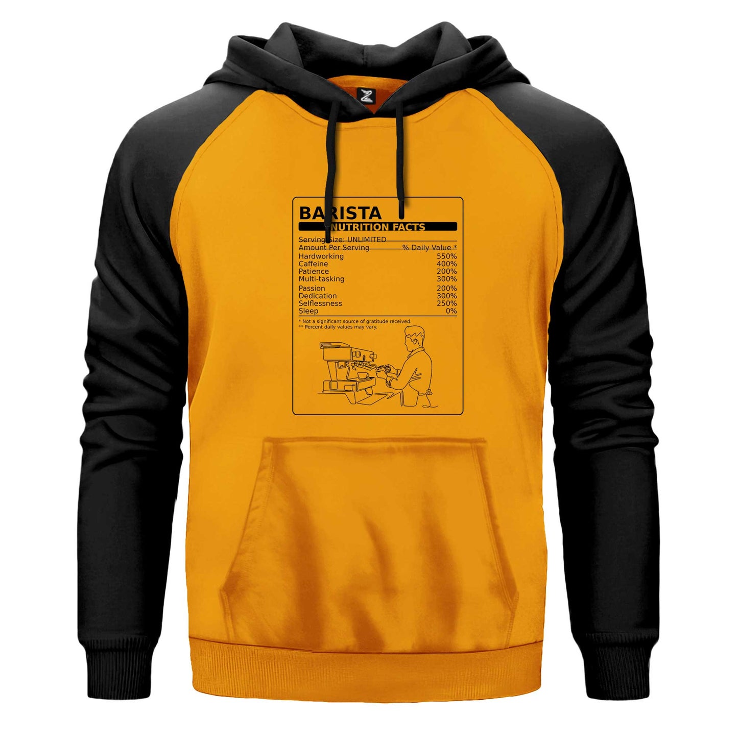 Barista Nutrition Renkli Reglan Kol Sweatshirt Kapşonlu