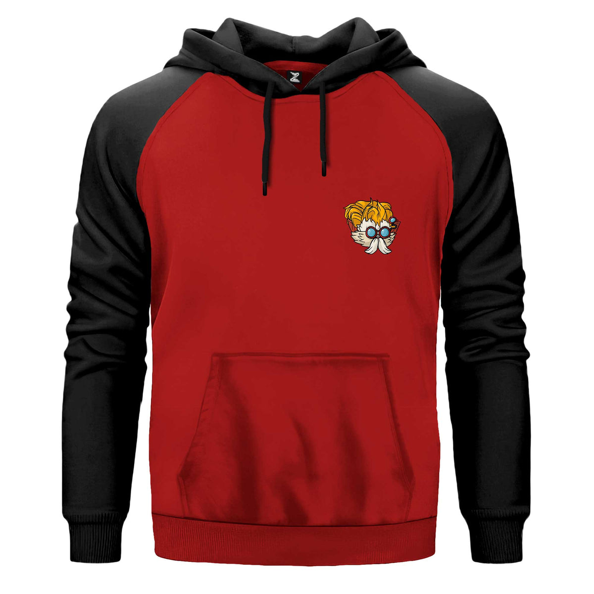 League Of Legends Heimerdinger Renkli Reglan Kol Sweatshirt Kapşonlu çift renk reglan kol kapşonlu sweatshirt - kırmızı