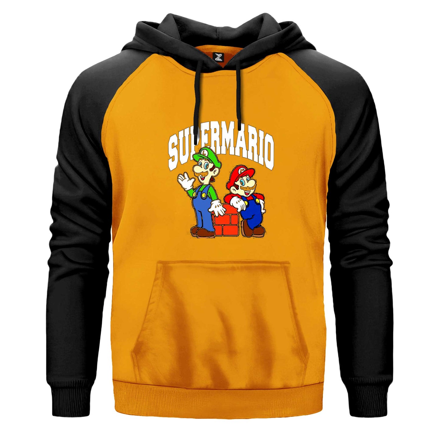 Süper Mario Renkli Reglan Kol Sweatshirt Kapşonlu