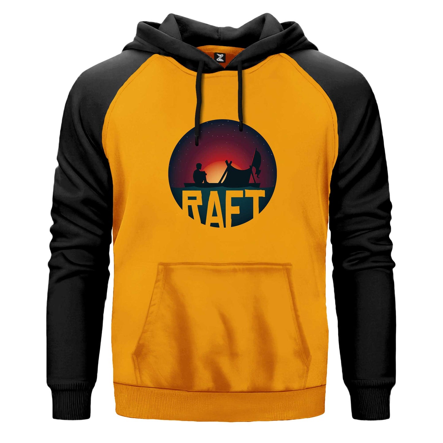 Raft Icon Renkli Reglan Kol Sweatshirt Kapşonlu