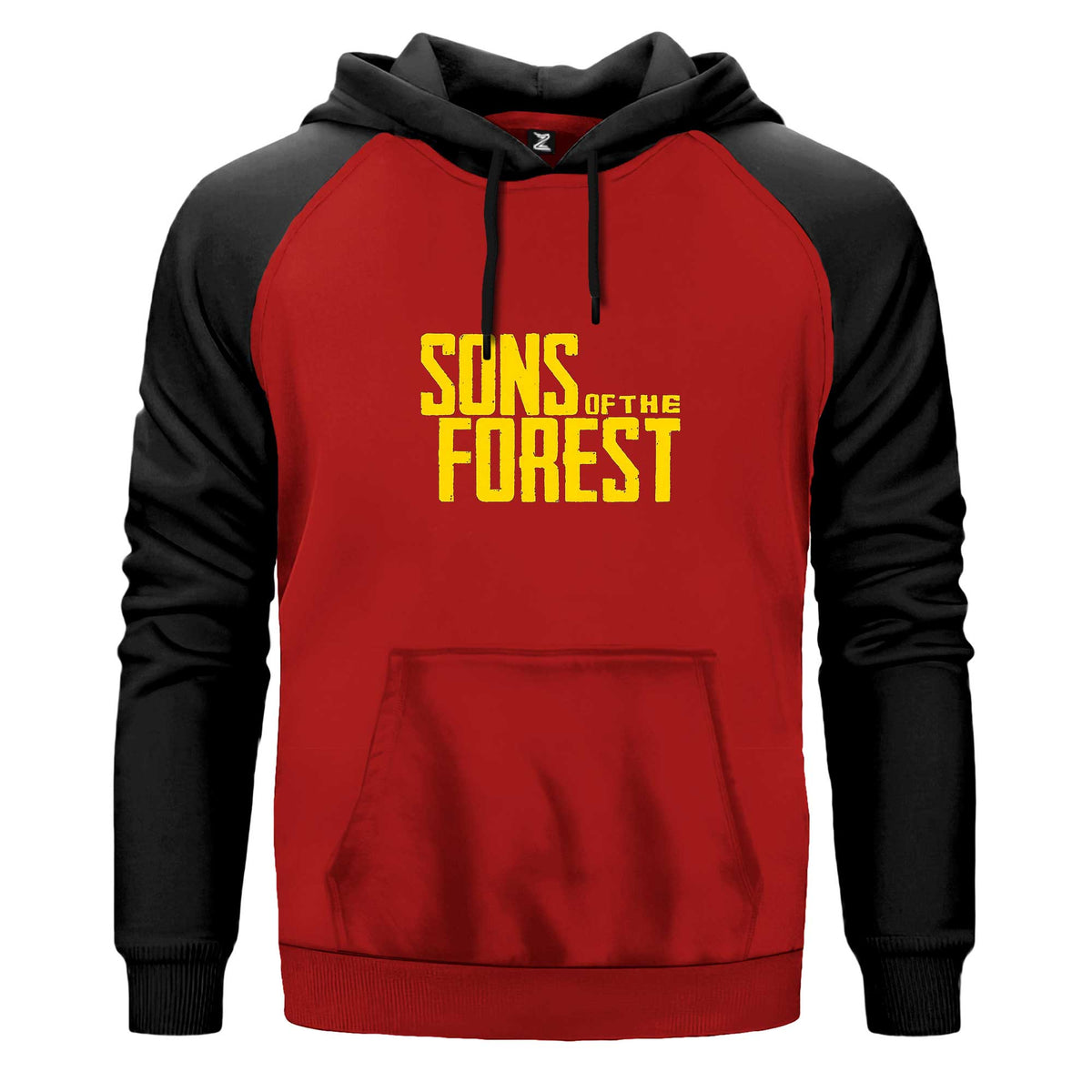 Sons Of The Forest Renkli Reglan Kol Sweatshirt Kapşonlu çift renk reglan kol kapşonlu sweatshirt - kırmızı