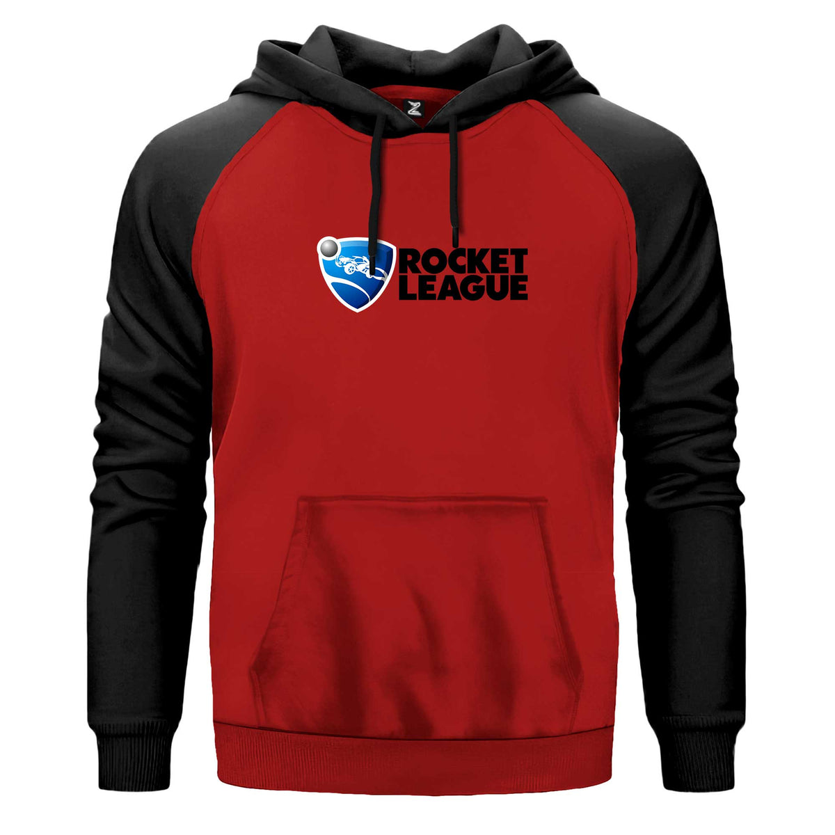 Rocket League Logo Renkli Reglan Kol Sweatshirt Kapşonlu çift renk reglan kol kapşonlu sweatshirt - kırmızı