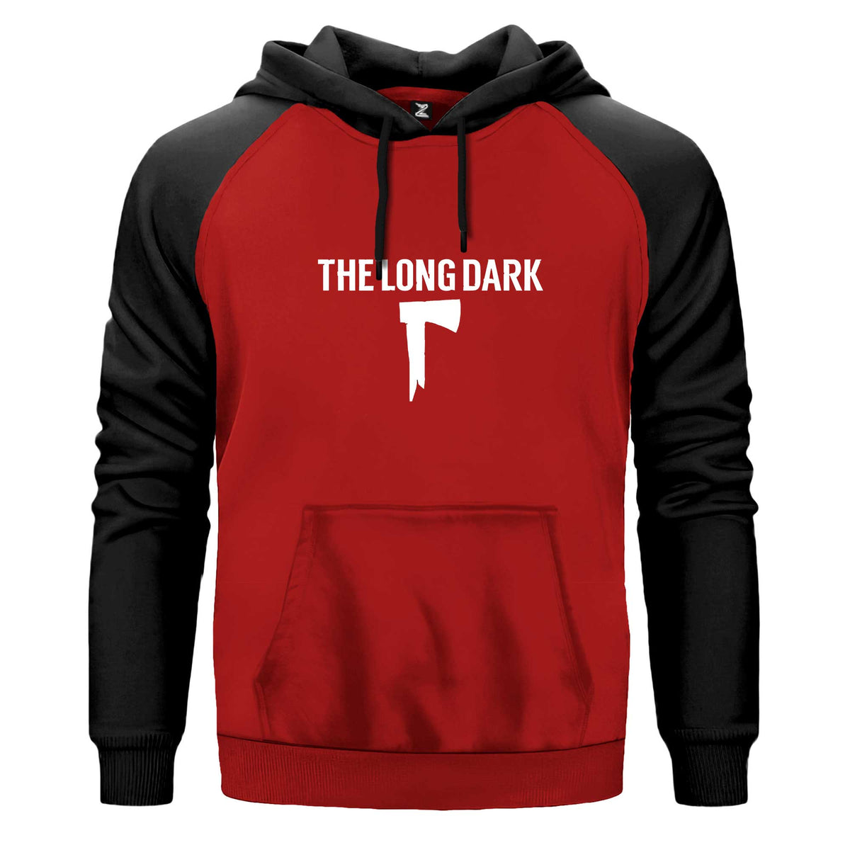 The Long Dark Logo Renkli Reglan Kol Sweatshirt Kapşonlu çift renk reglan kol kapşonlu sweatshirt - kırmızı