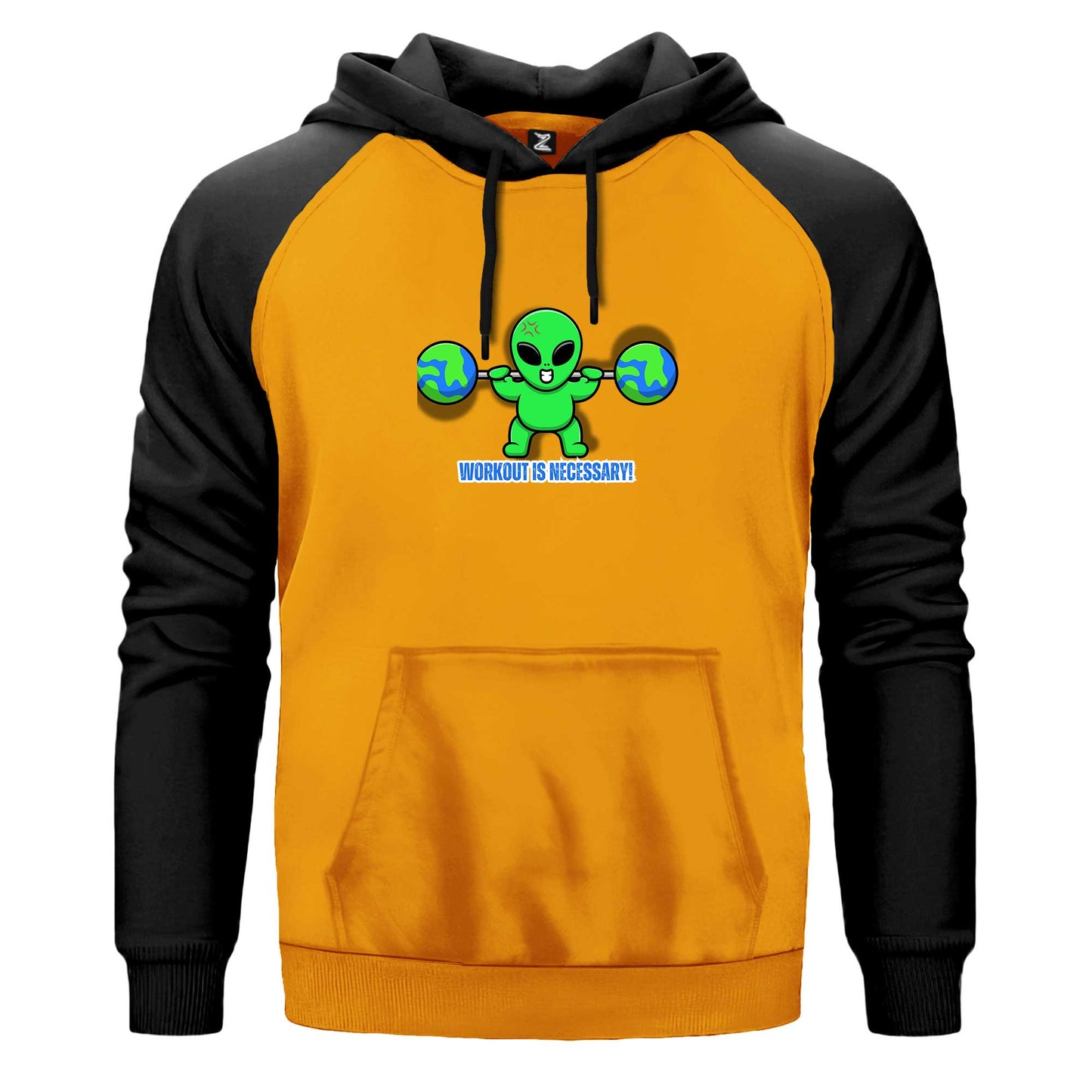 Workout Fitnes Animated Renkli Reglan Kol Sweatshirt Kapşonlu