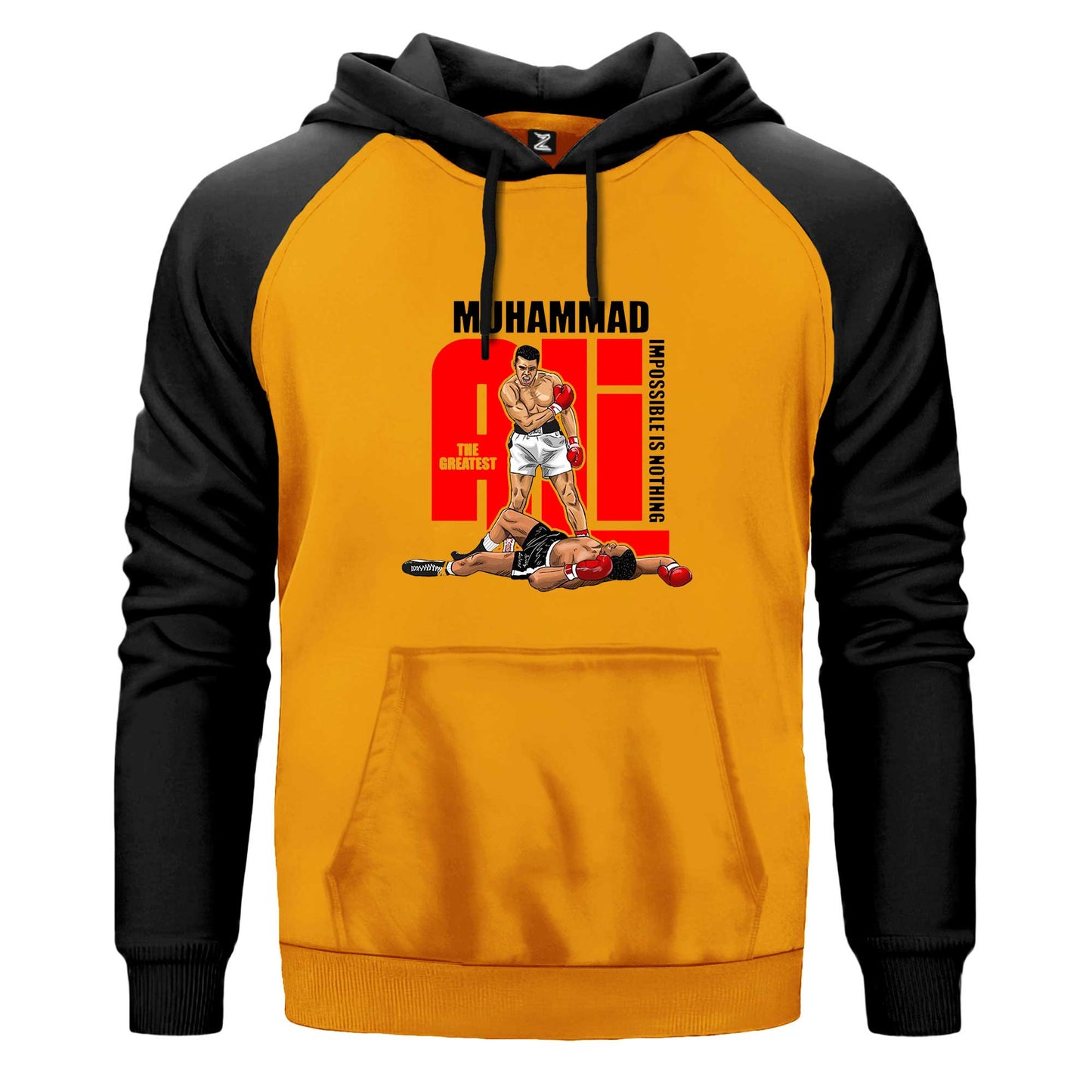 Muhammad Ali The Greatest Renkli Reglan Kol Sweatshirt Kapşonlu