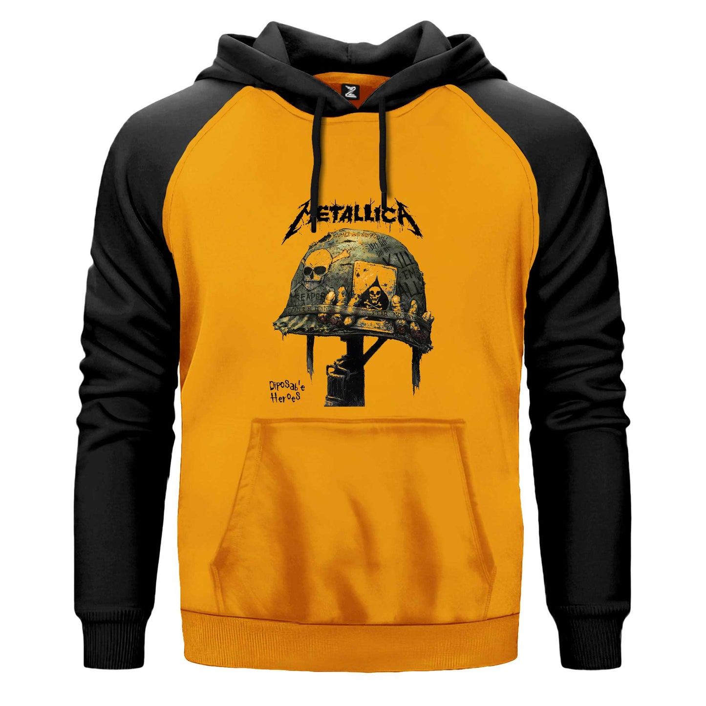 Metallica Diposab e Heroes Renkli Reglan Kol Sweatshirt Kapşonlu