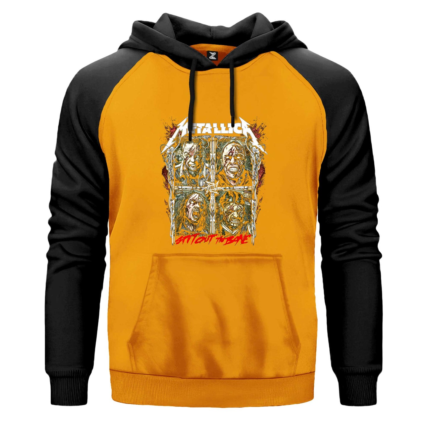 Metallica Spitout The Bone Renkli Reglan Kol Sweatshirt Kapşonlu