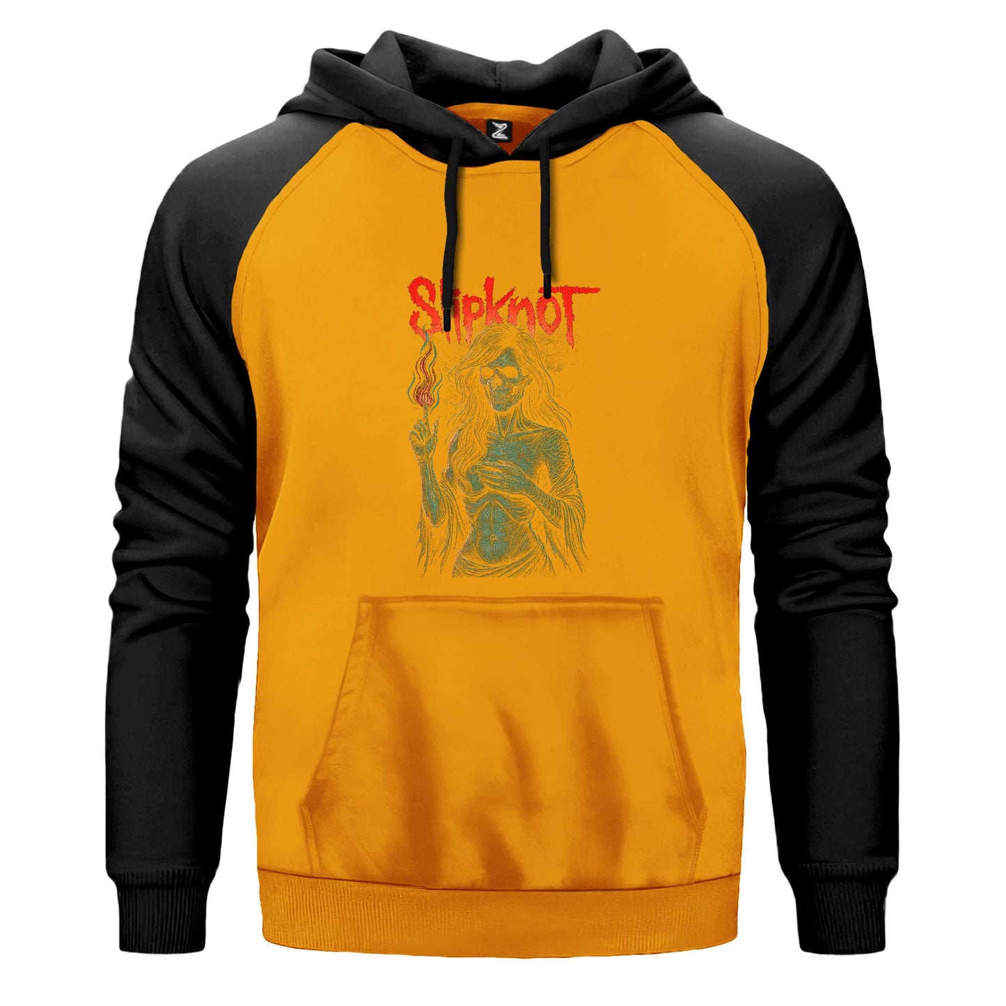 Slipknot Female Skeleton Hot Renkli Reglan Kol Sweatshirt Kapşonlu