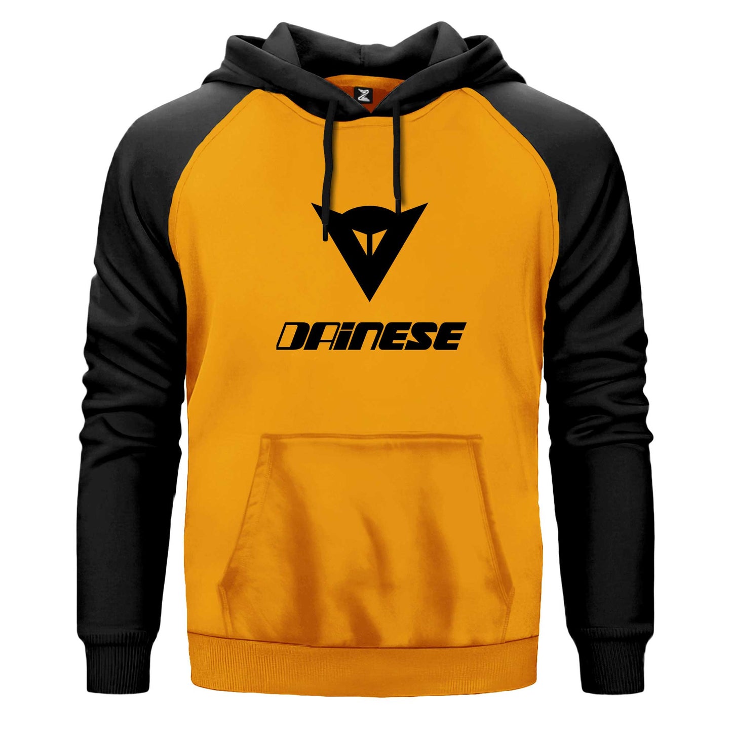 Dainese Black Logo Text Renkli Reglan Kol Sweatshirt Kapşonlu