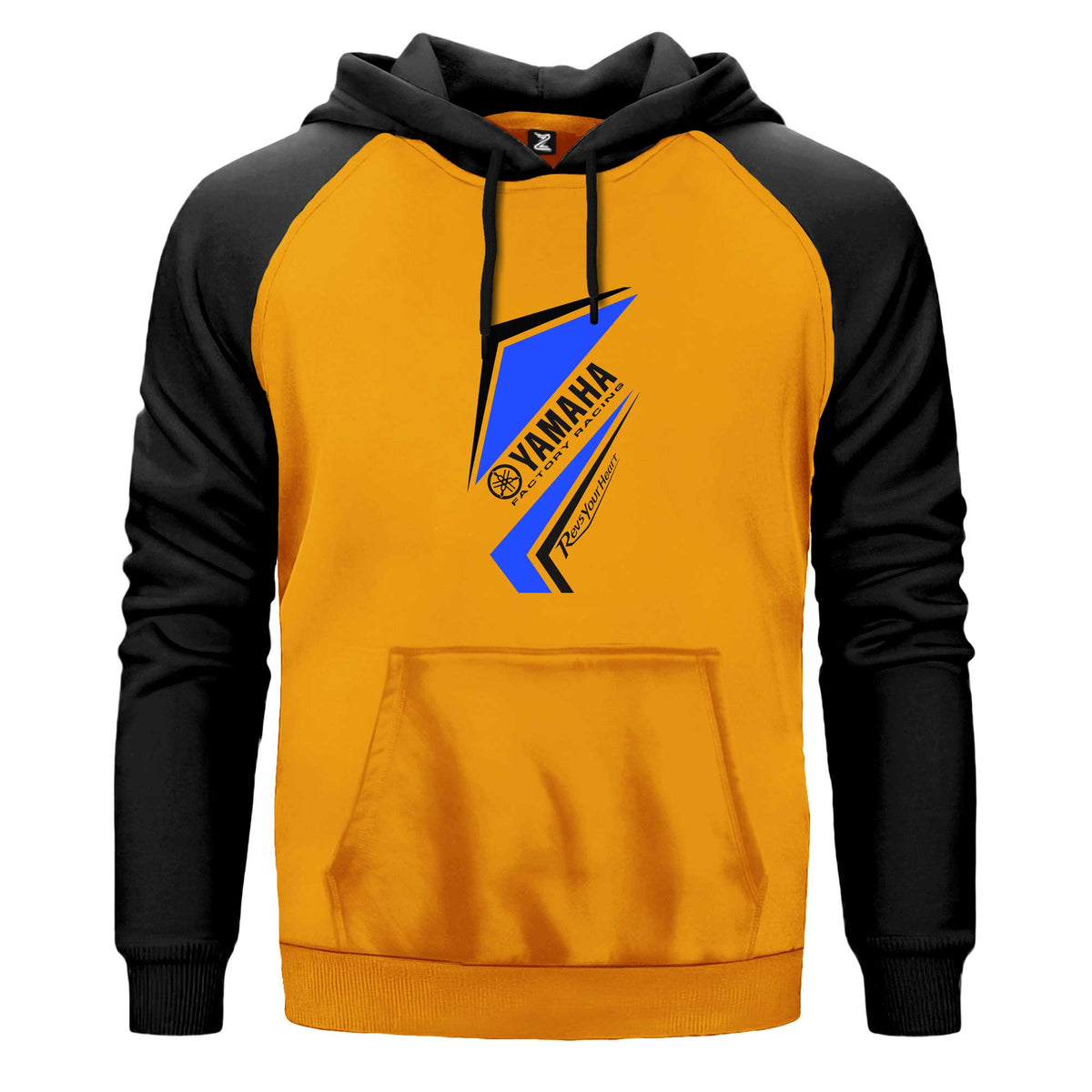 Yamaha Racing Revission Logo Renkli Reglan Kol Sweatshirt Kapşonlu