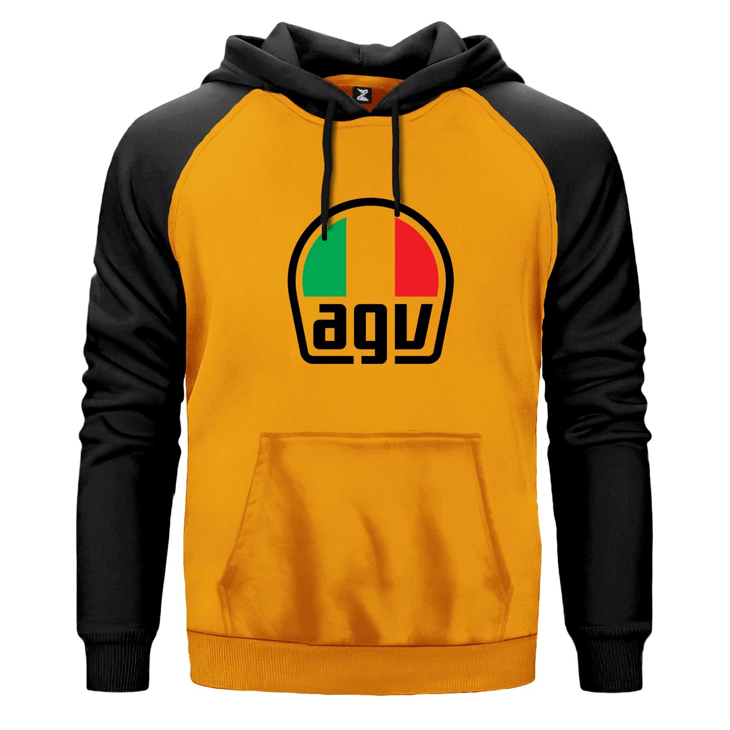 Agv Logo Siyah Fermuarlı Kapşonlu Sweatshirt
