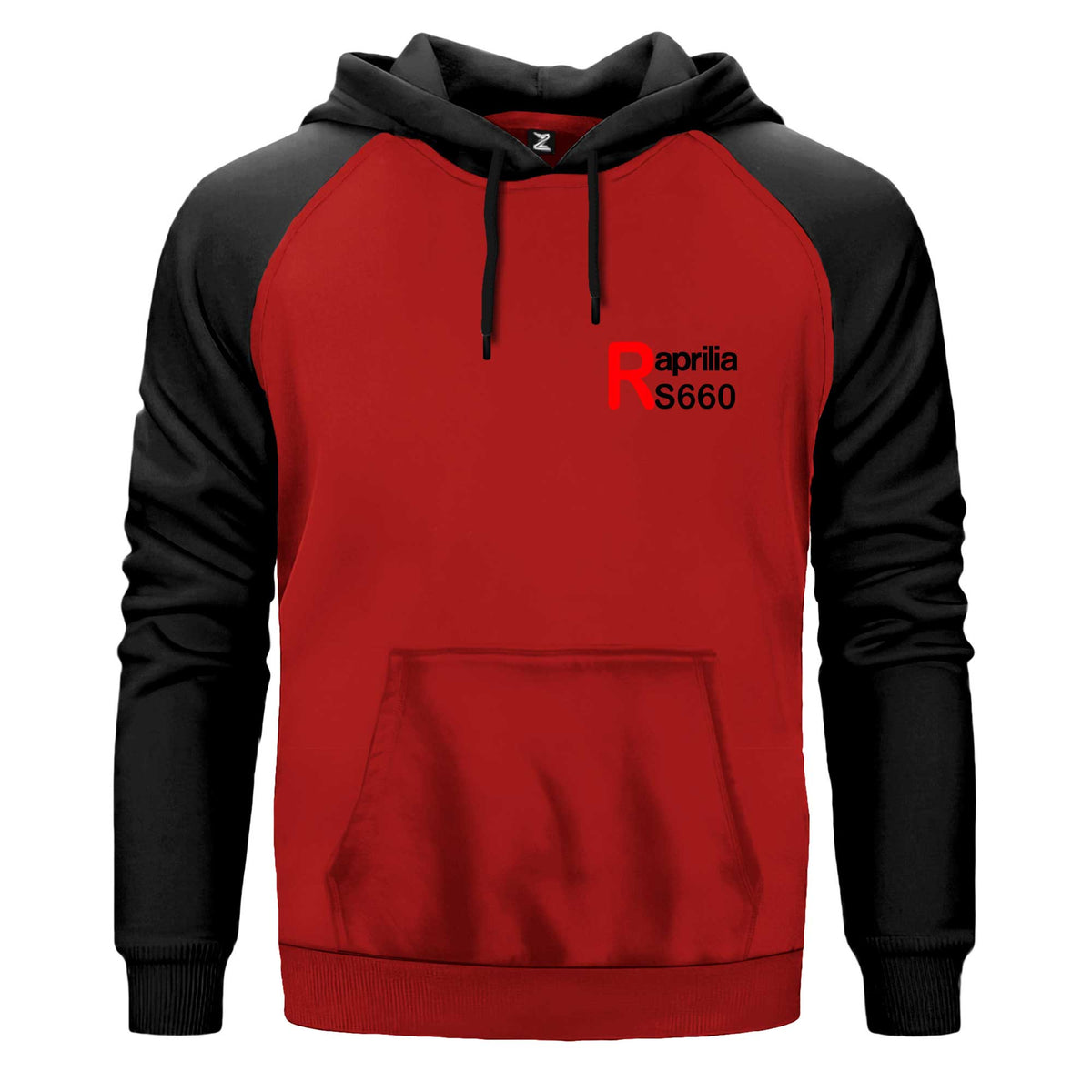 Aprilia Rs660 Text Logo Renkli Reglan Kol Sweatshirt Kapşonlu çift renk reglan kol kapşonlu sweatshirt - kırmızı