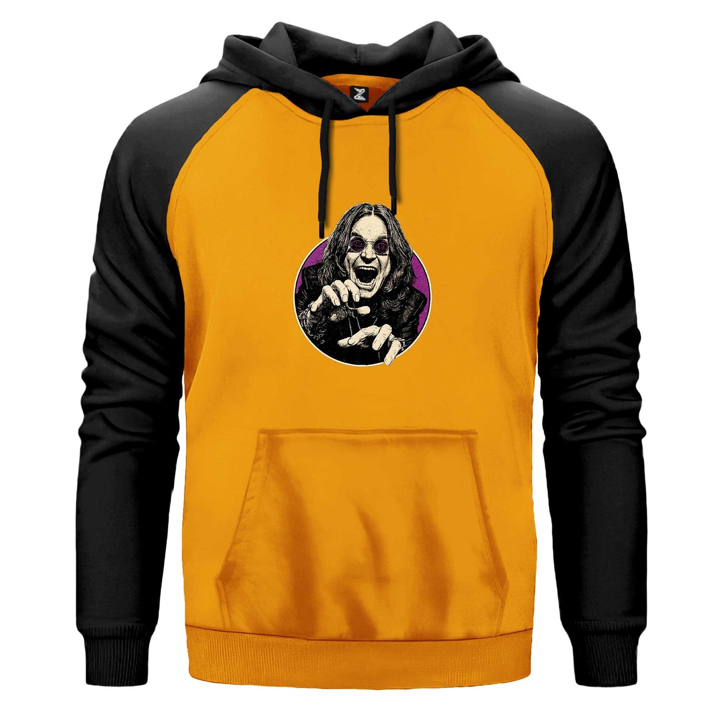 Ozzy Osbourne Portre Renkli Reglan Kol Sweatshirt Kapşonlu
