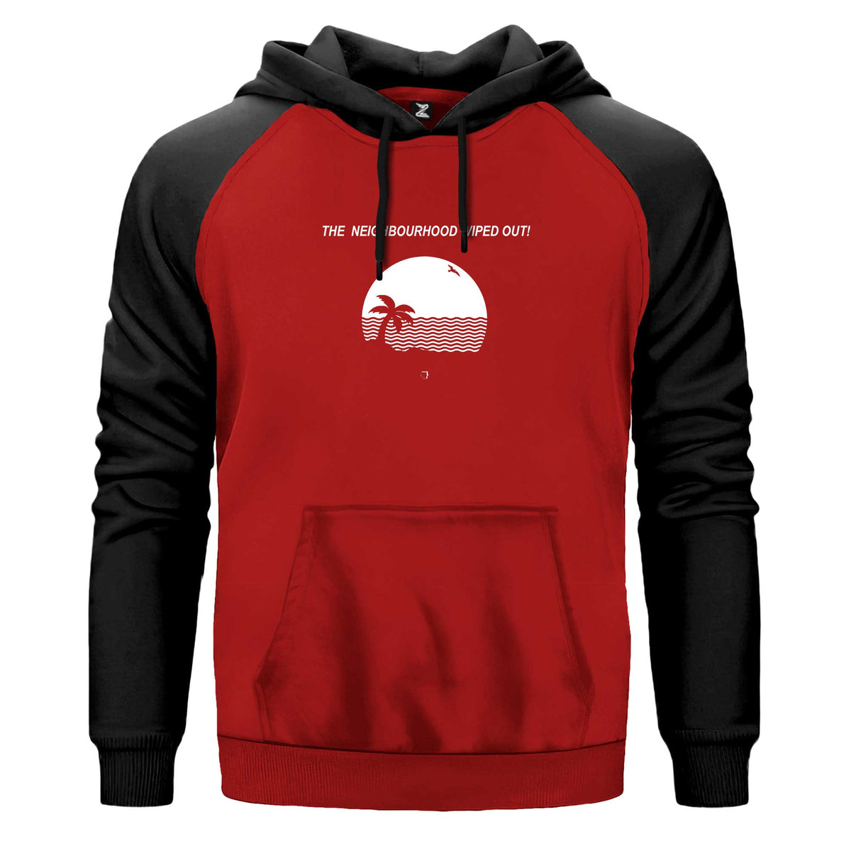 The Neighbourhood Wiped Out Renkli Reglan Kol Sweatshirt Kapşonlu çift renk reglan kol kapşonlu sweatshirt - kırmızı