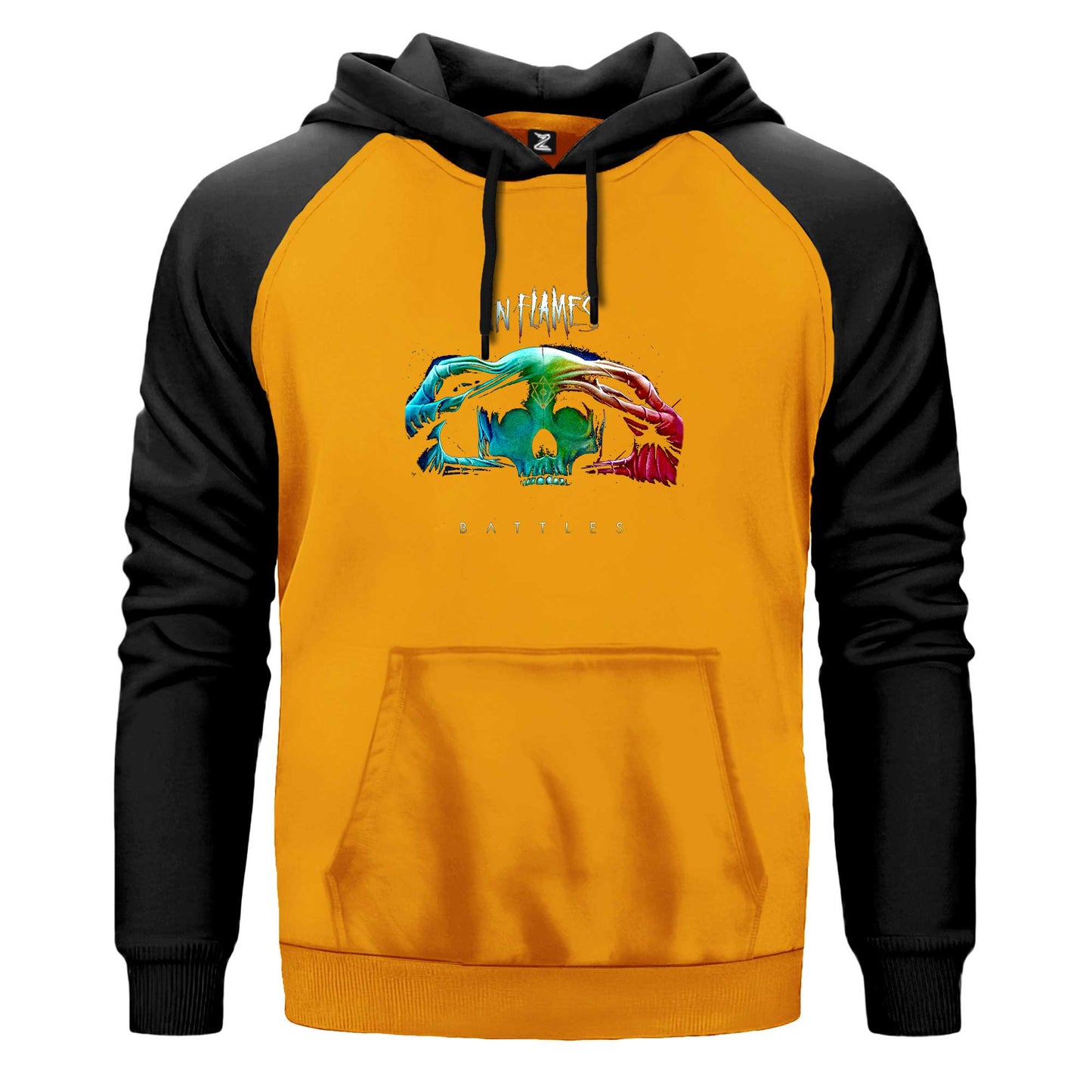 In Flames Battles Renkli Reglan Kol Sweatshirt Kapşonlu