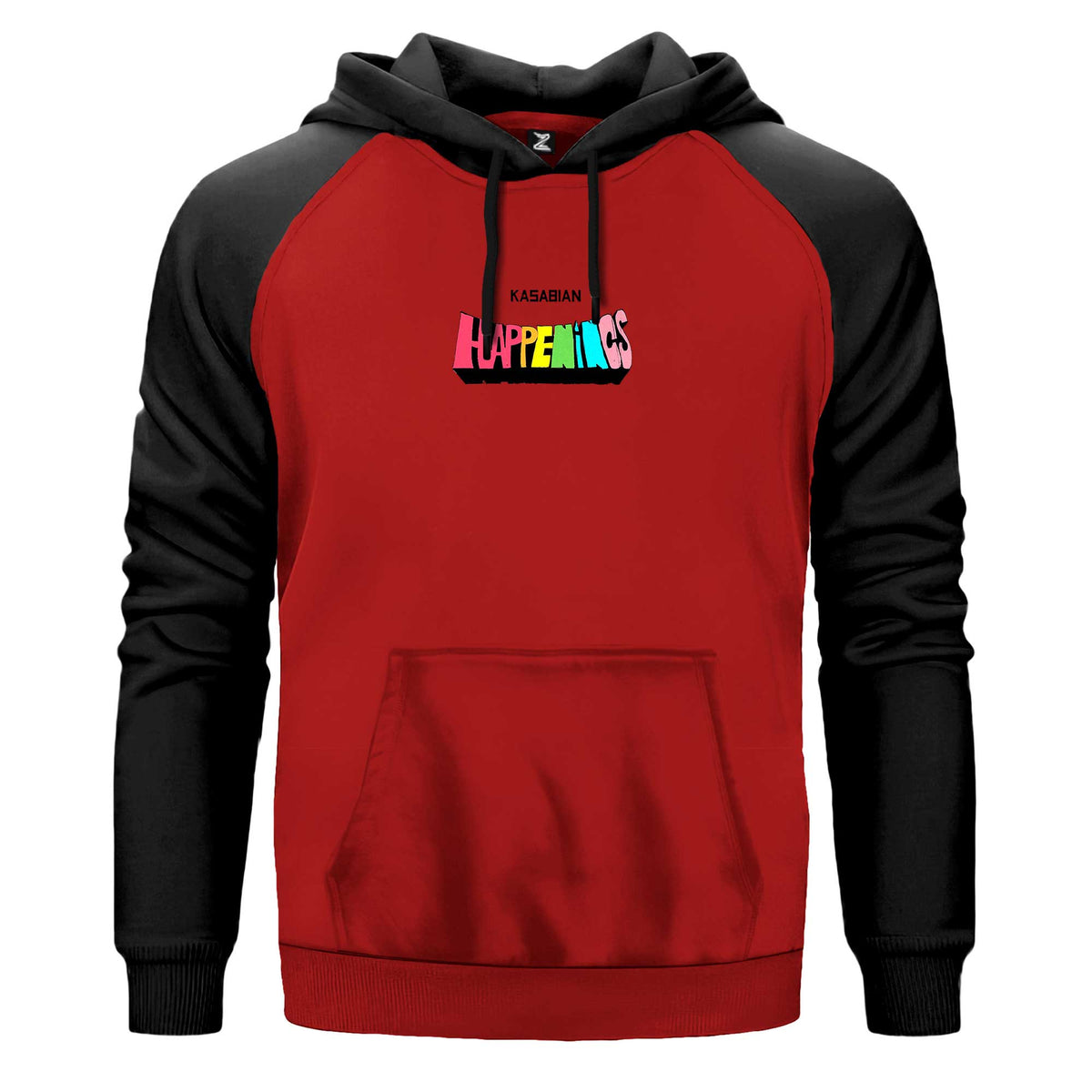 Kasabian Happenings Renkli Reglan Kol Sweatshirt Kapşonlu çift renk reglan kol kapşonlu sweatshirt - kırmızı