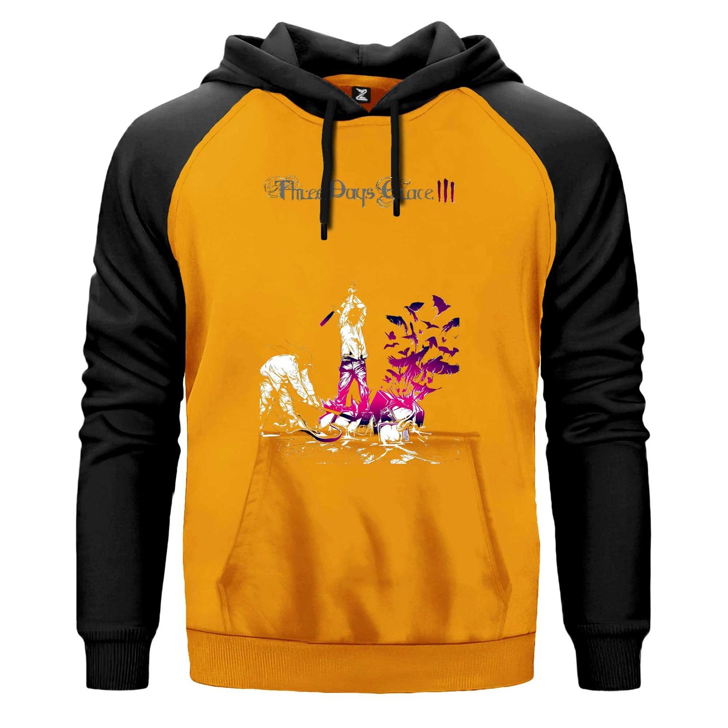 Three Days Grace Life Starts Now Renkli Reglan Kol Sweatshirt Kapşonlu