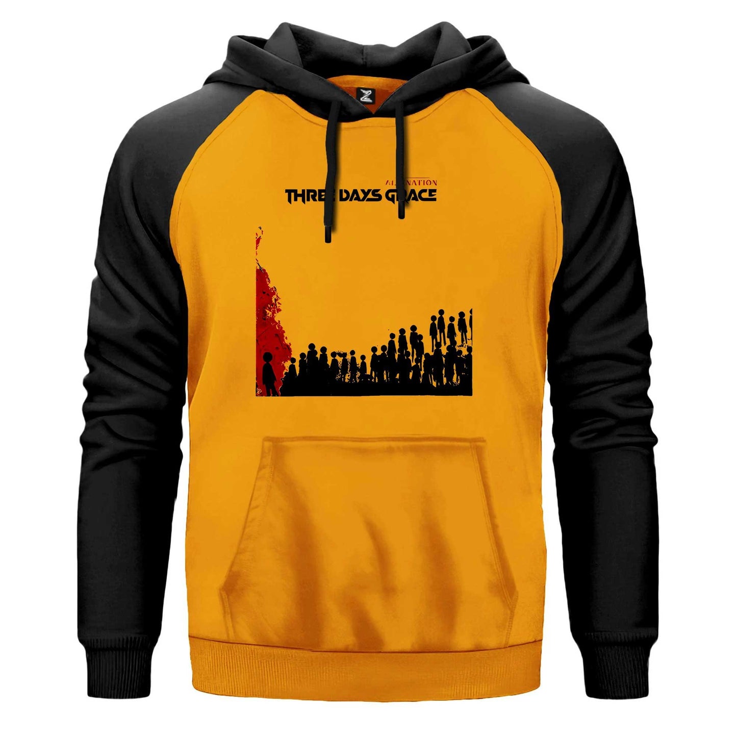 Three Days Grace Alienation Album Renkli Reglan Kol Sweatshirt Kapşonlu