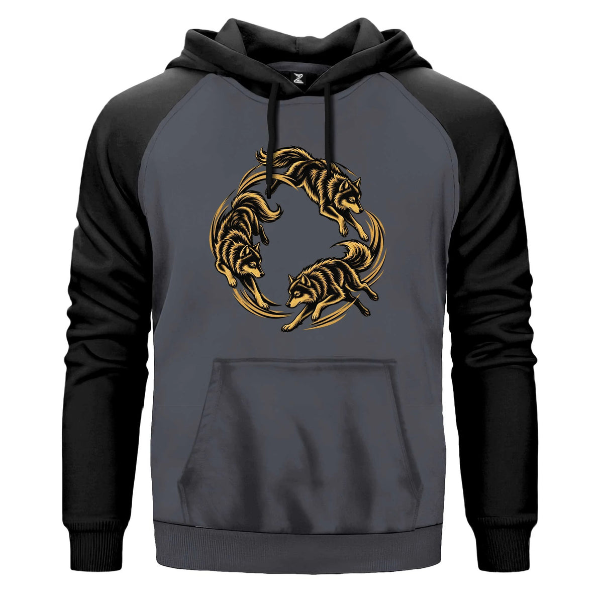 Bozkurt Sürüsü Renkli Reglan Kol Sweatshirt Kapşonlu