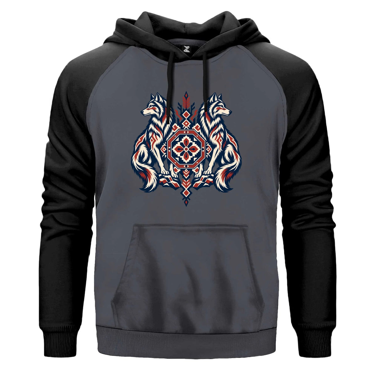 Muhafız Bozkurtlar Renkli Reglan Kol Sweatshirt Kapşonlu