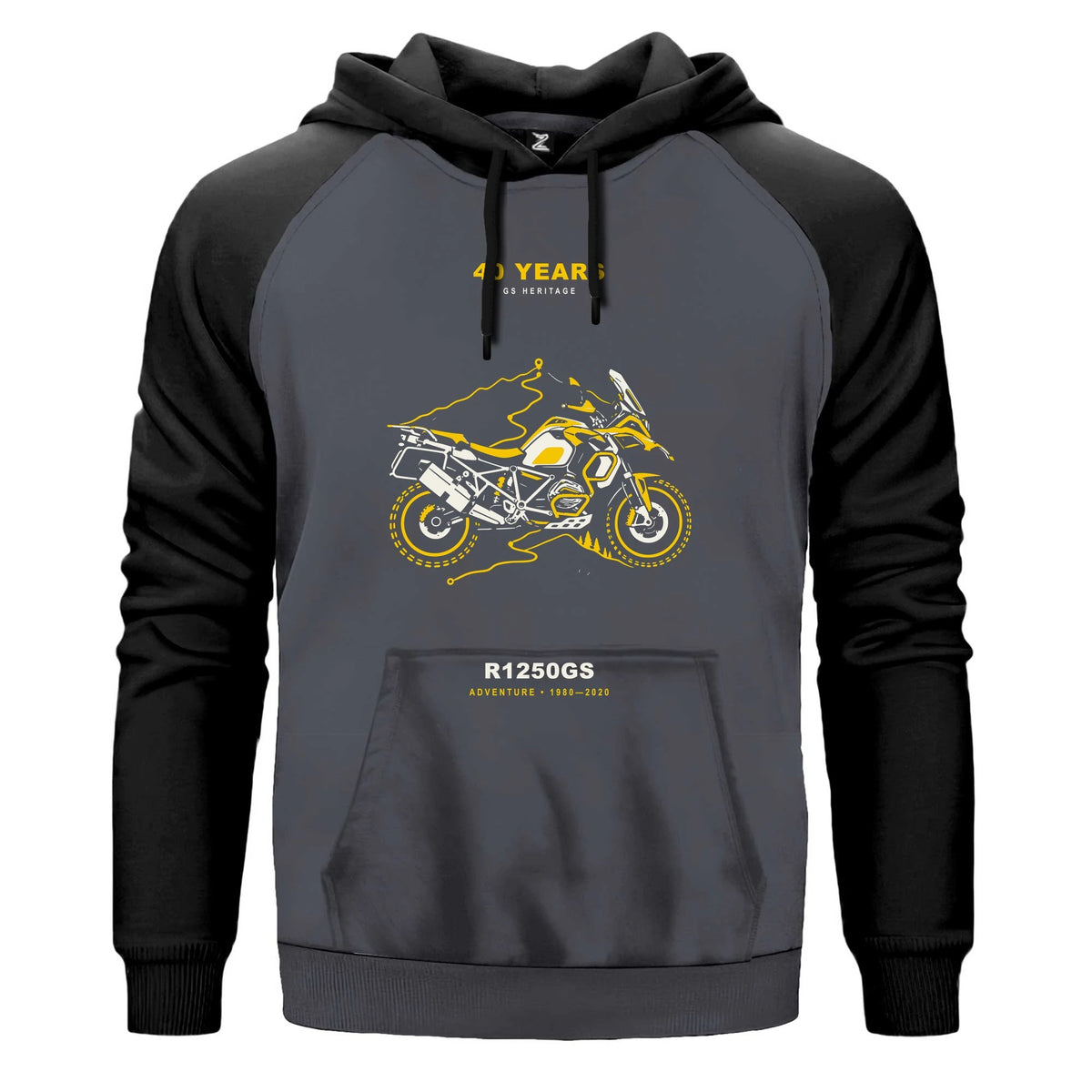 Bmw Topografik Rota Renkli Reglan Kol Sweatshirt Kapşonlu