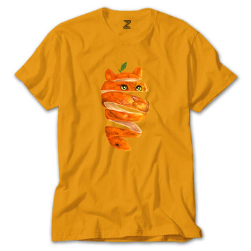 Cat Orange Renkli Tişört