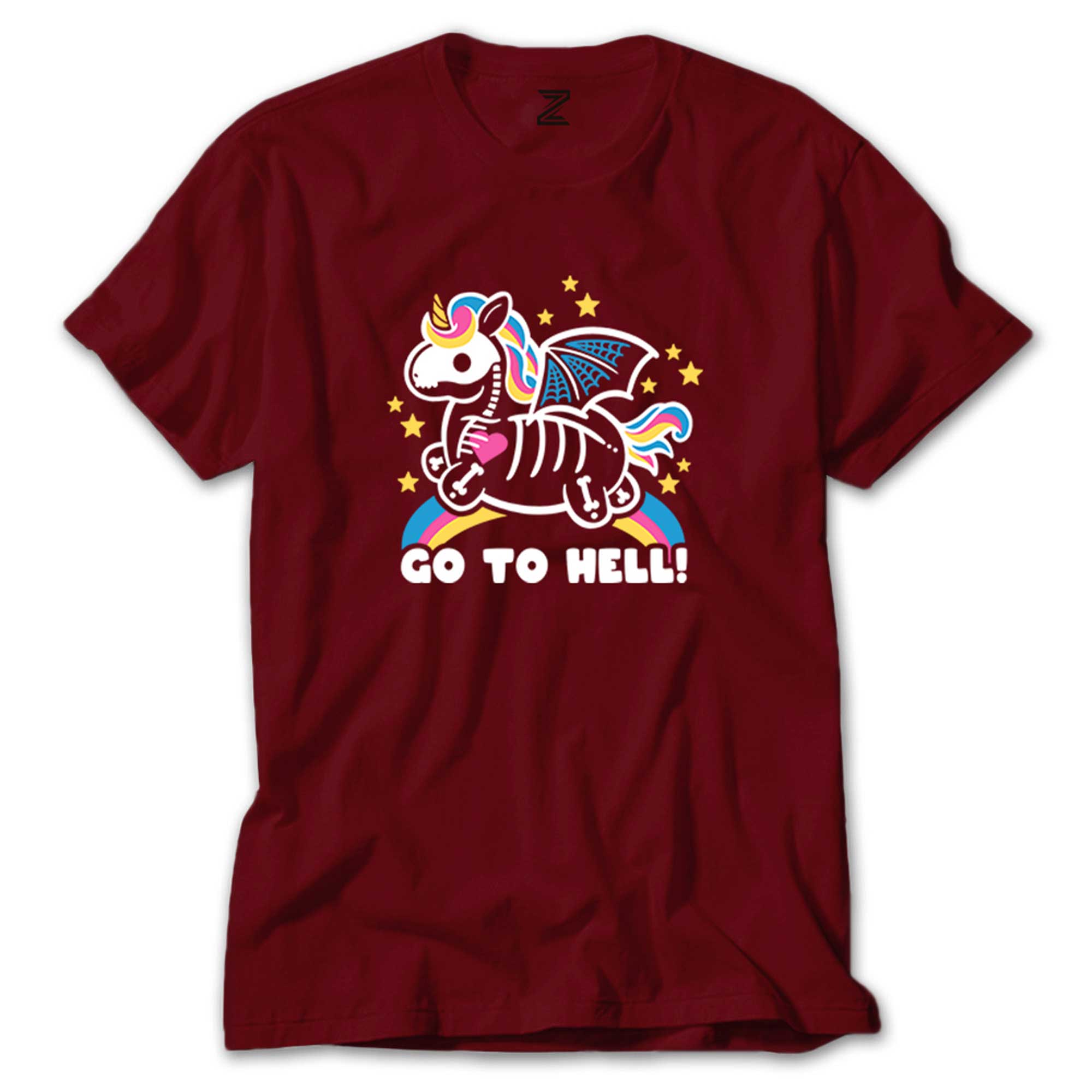 Unicorn Go To Hell Renkli Tişört