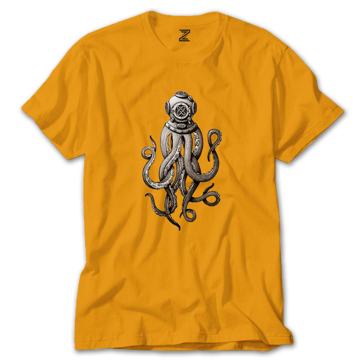 Diver Octopus renkli tişört