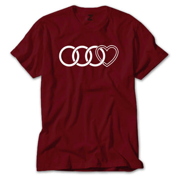 Audi Rings Hearth Renkli Tişört
