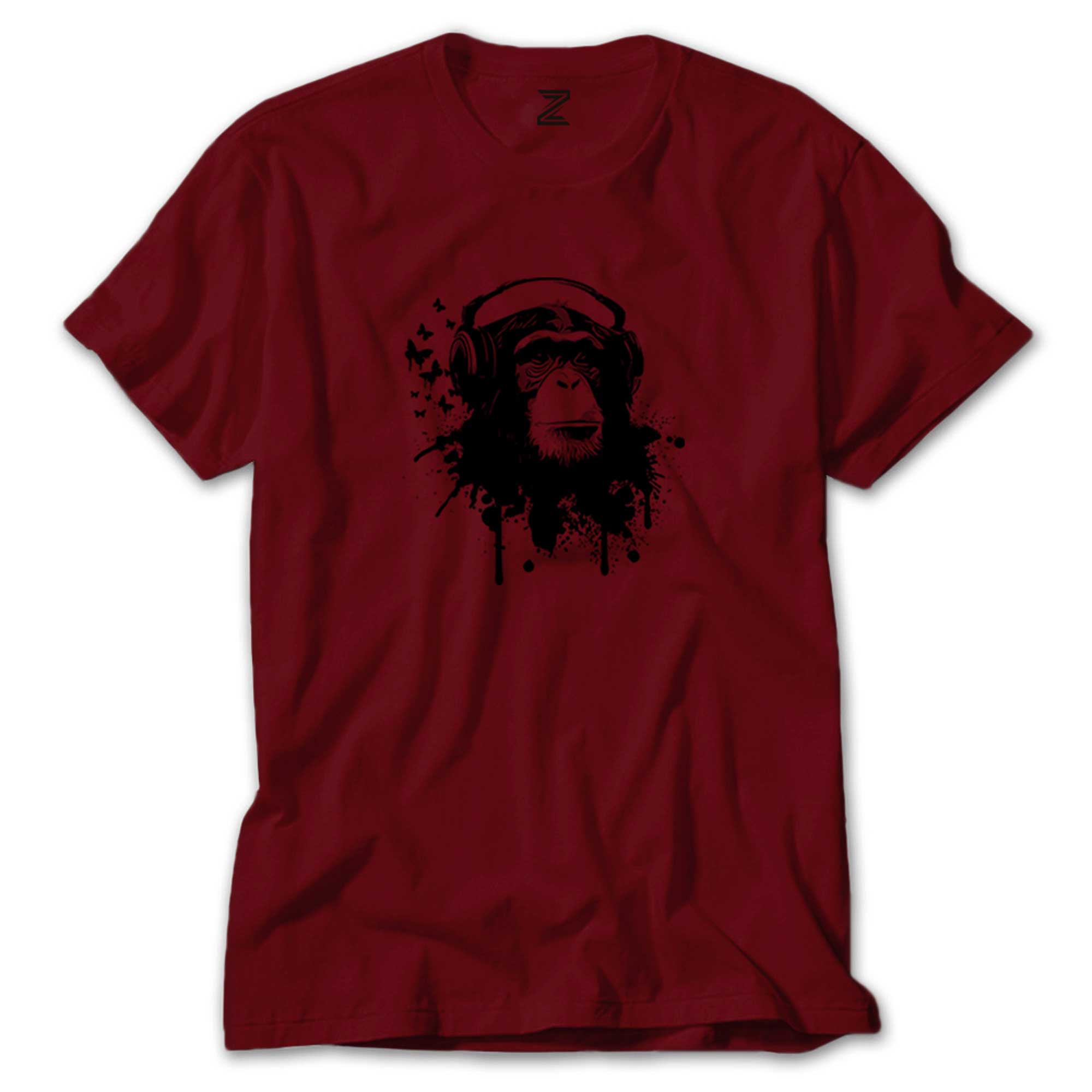 Maymun ve Müzik Renkli Tişört