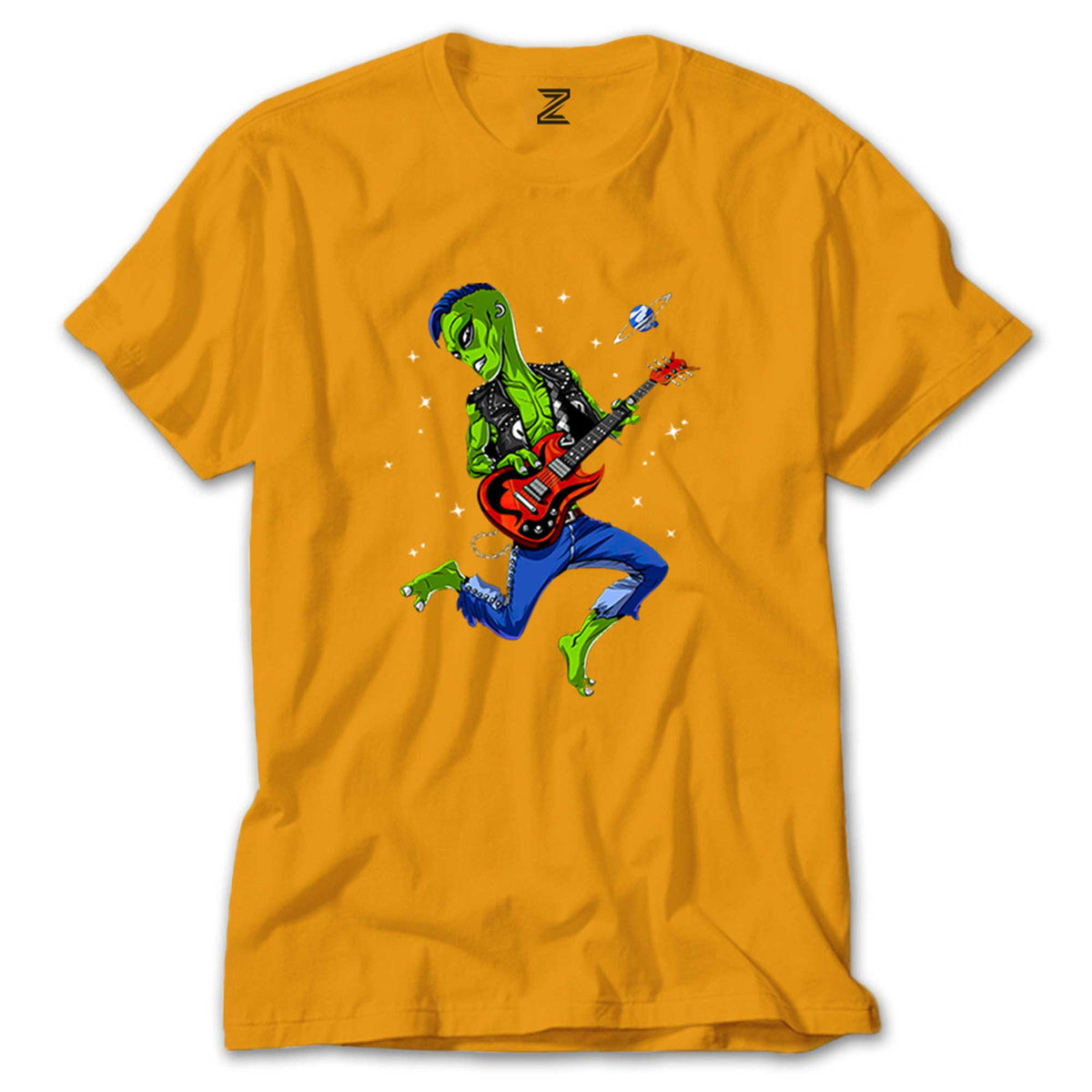 Alien Guitar renkli tişört
