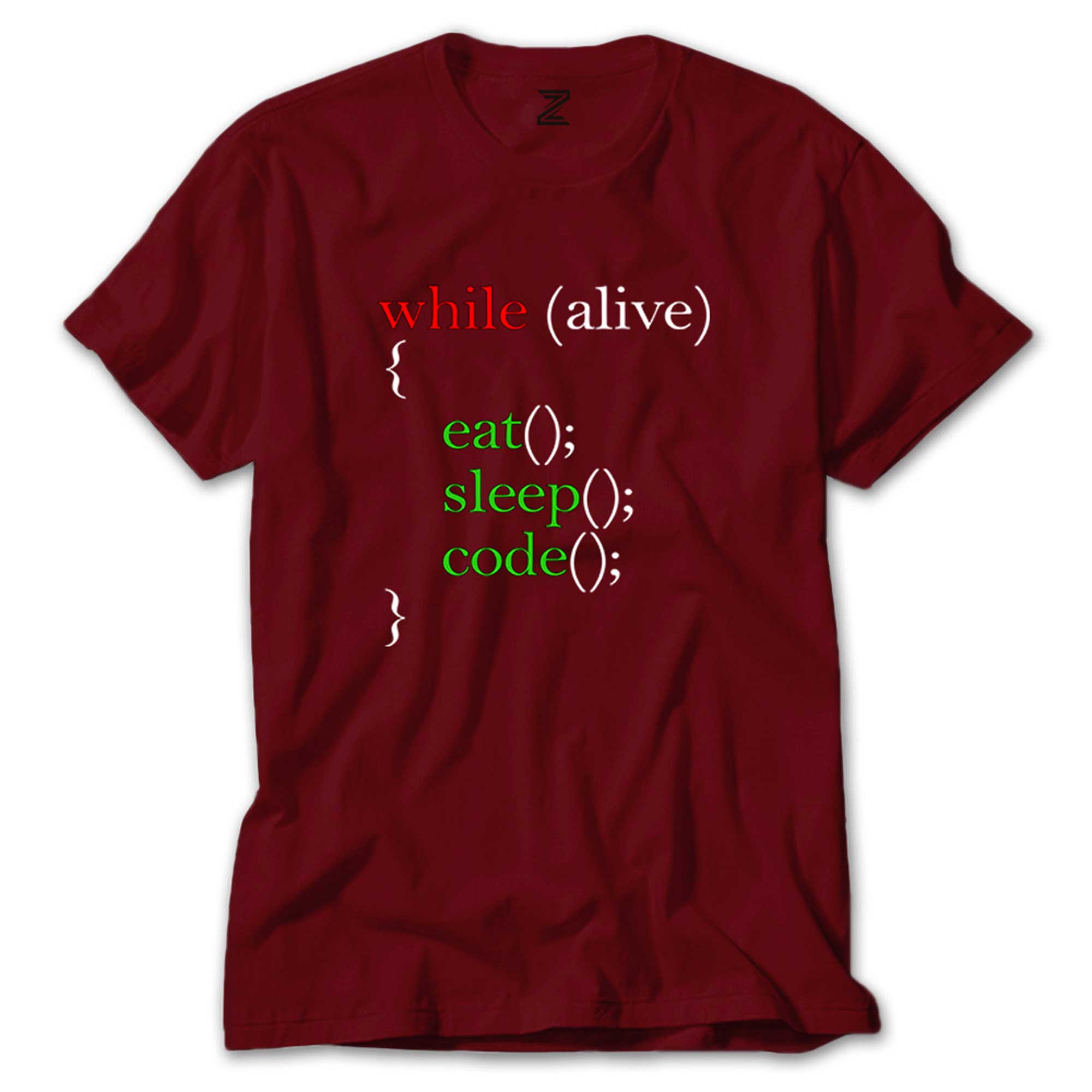 Eat Sleep Code Yazılımcı Renkli Tişört