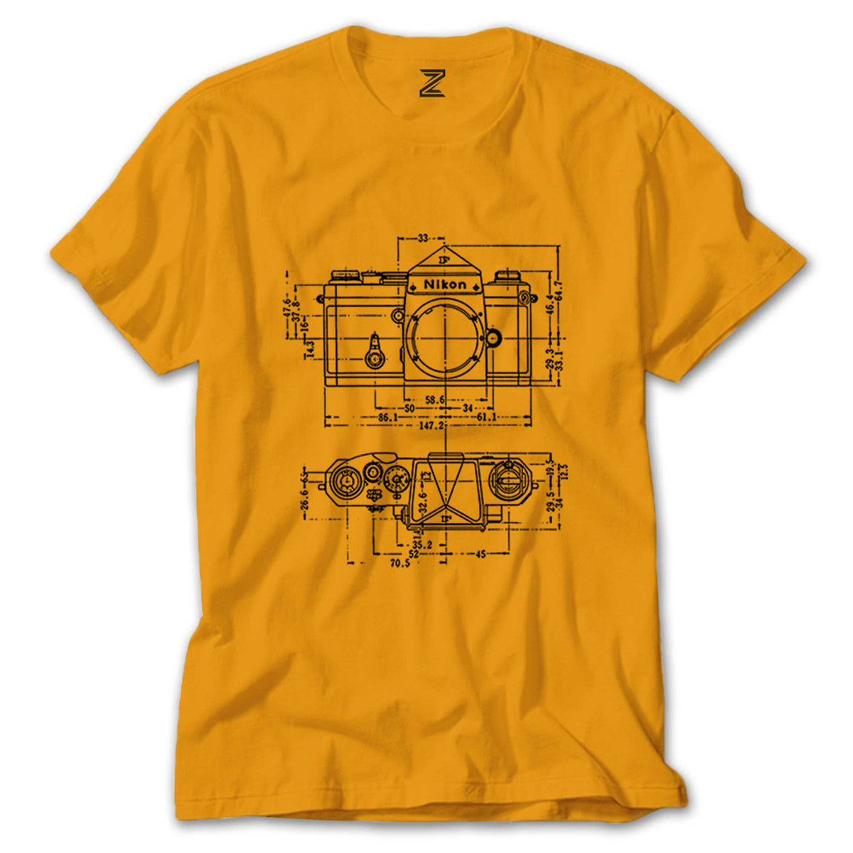 Photographer Nikon Blueprint renkli tişört