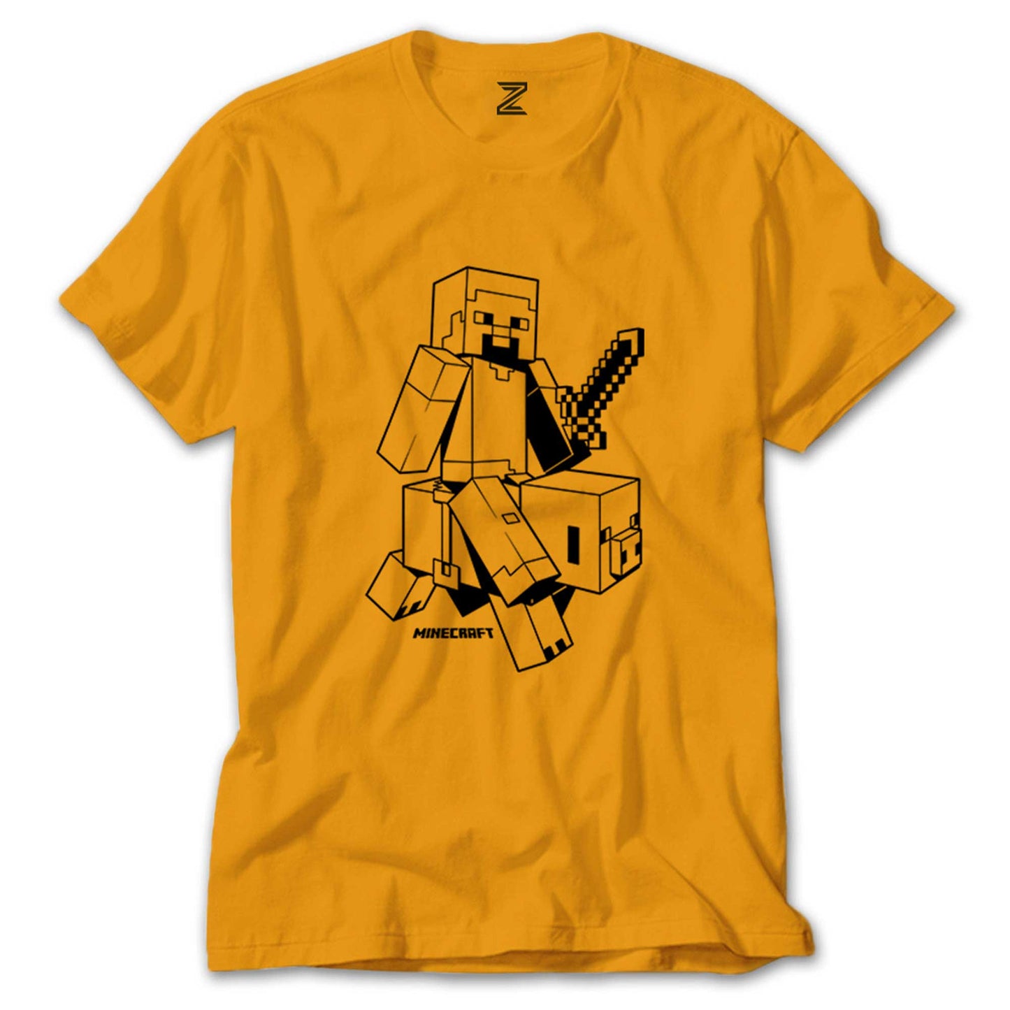 Minecraft Sketcky Steve renkli tişört