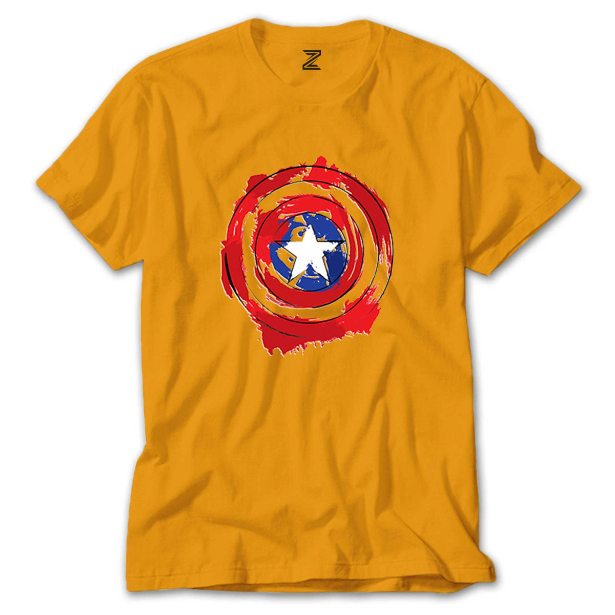 Captain America Painted Shield renkli tişört