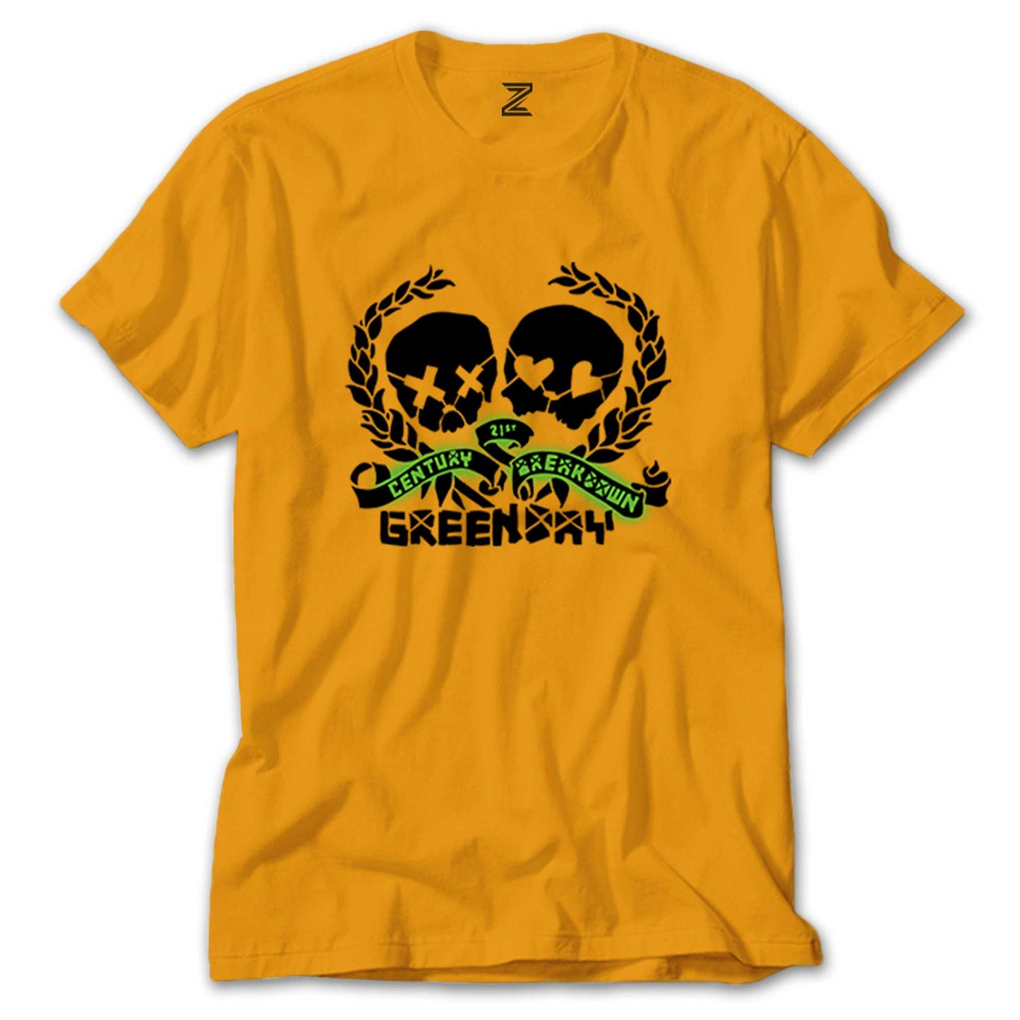 Green Day Skull renkli tişört