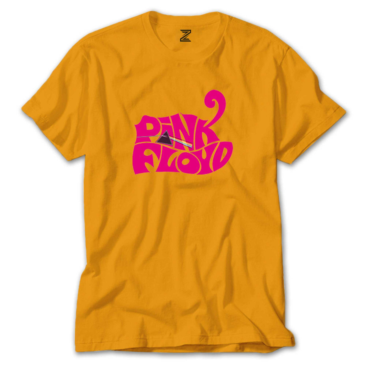 Pink Floyd Black Text renkli tişört