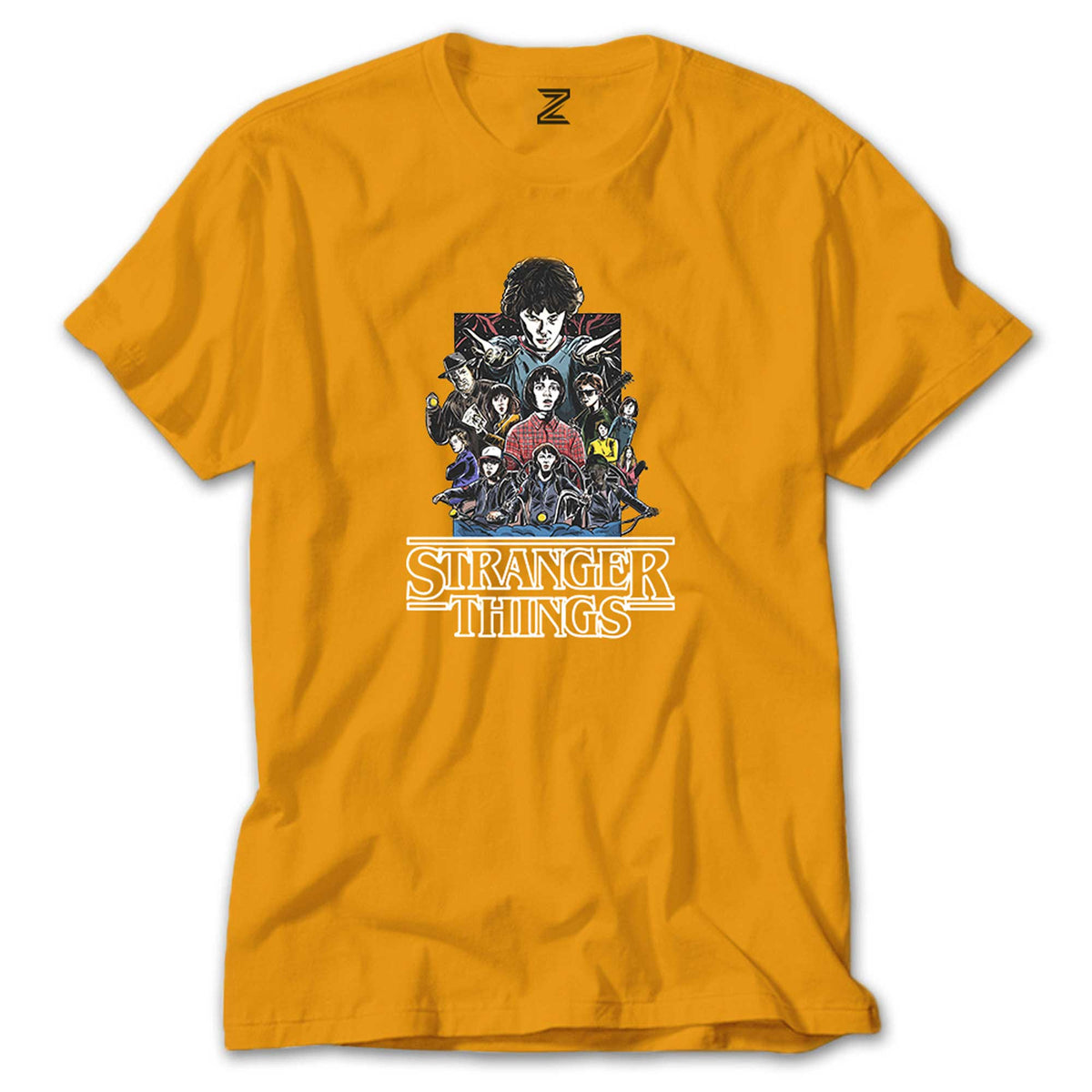 Stranger Things Characters renkli tişört
