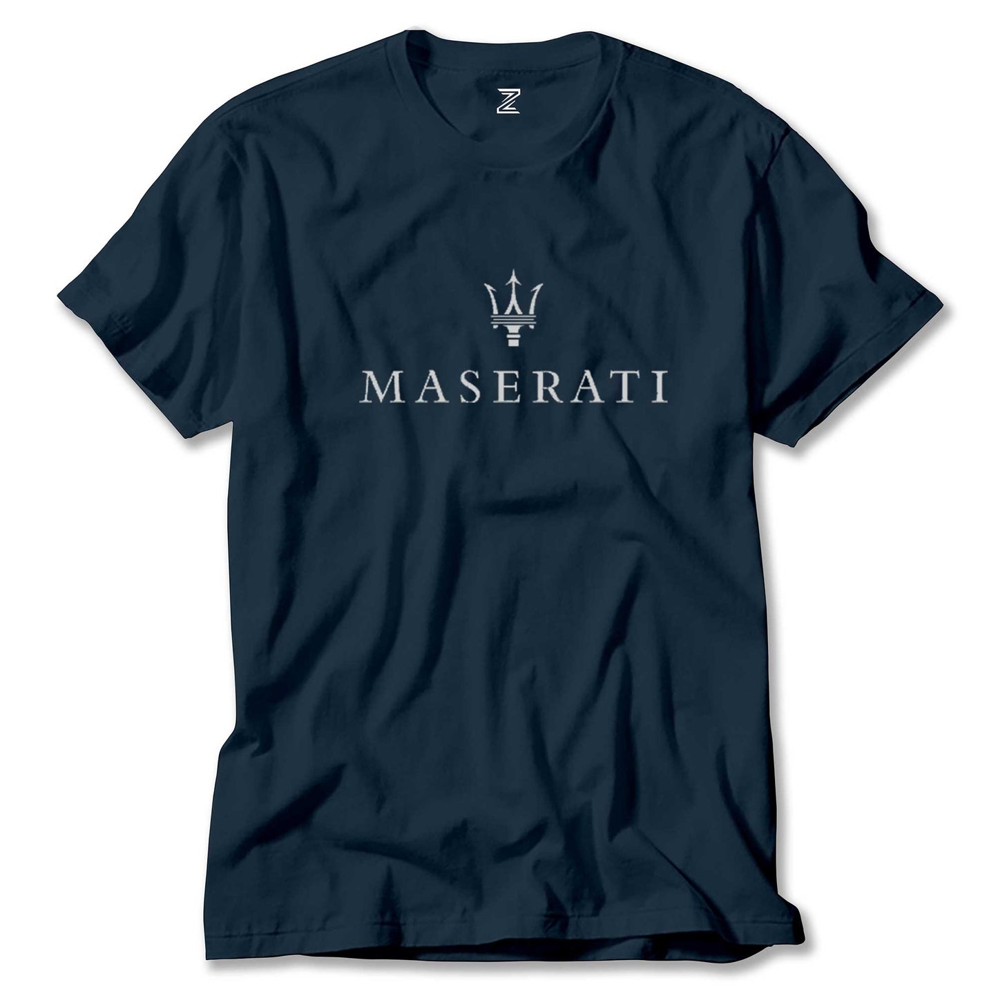 İndirimli Maserati Logo Lacivert Tişört