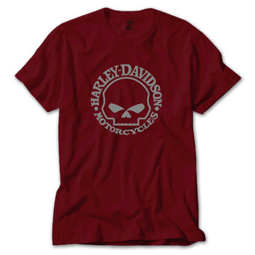 Harley Davidson Skull Logo Renkli Tişört