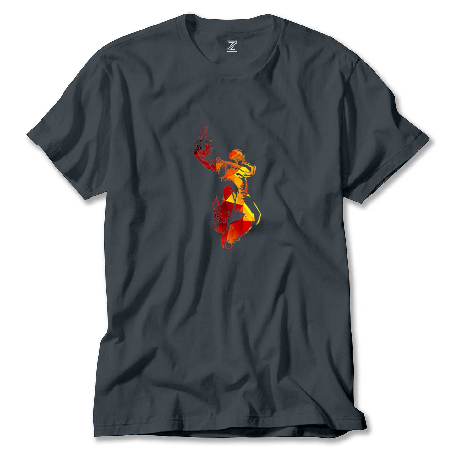 Red Basketball Silhouette Renkli Tişört