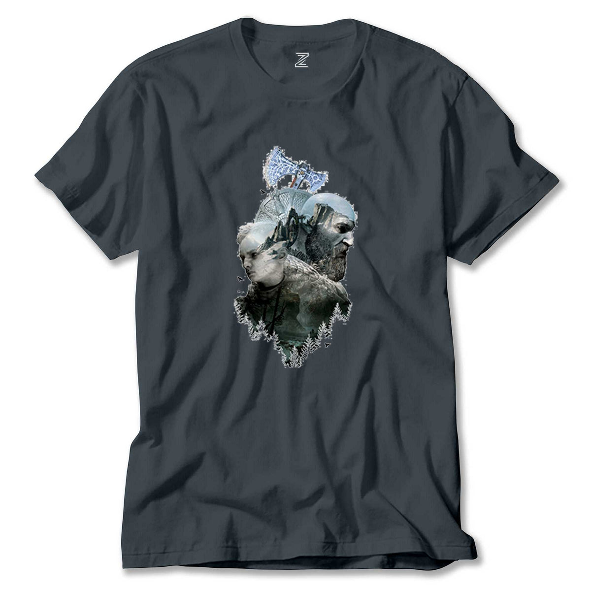 God Of War Ragnarok Atreus Kratos Siluet renkli tişört