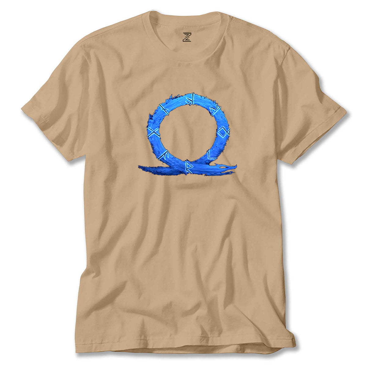 God of War Ragnarok Blue Logo renkli tişört