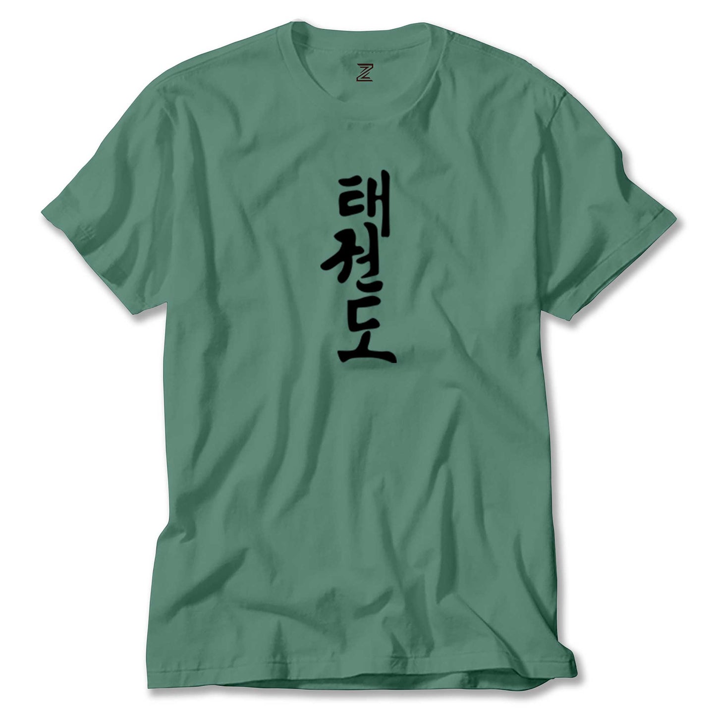 İndirimli Black Kanji Text Yeşil Tişört