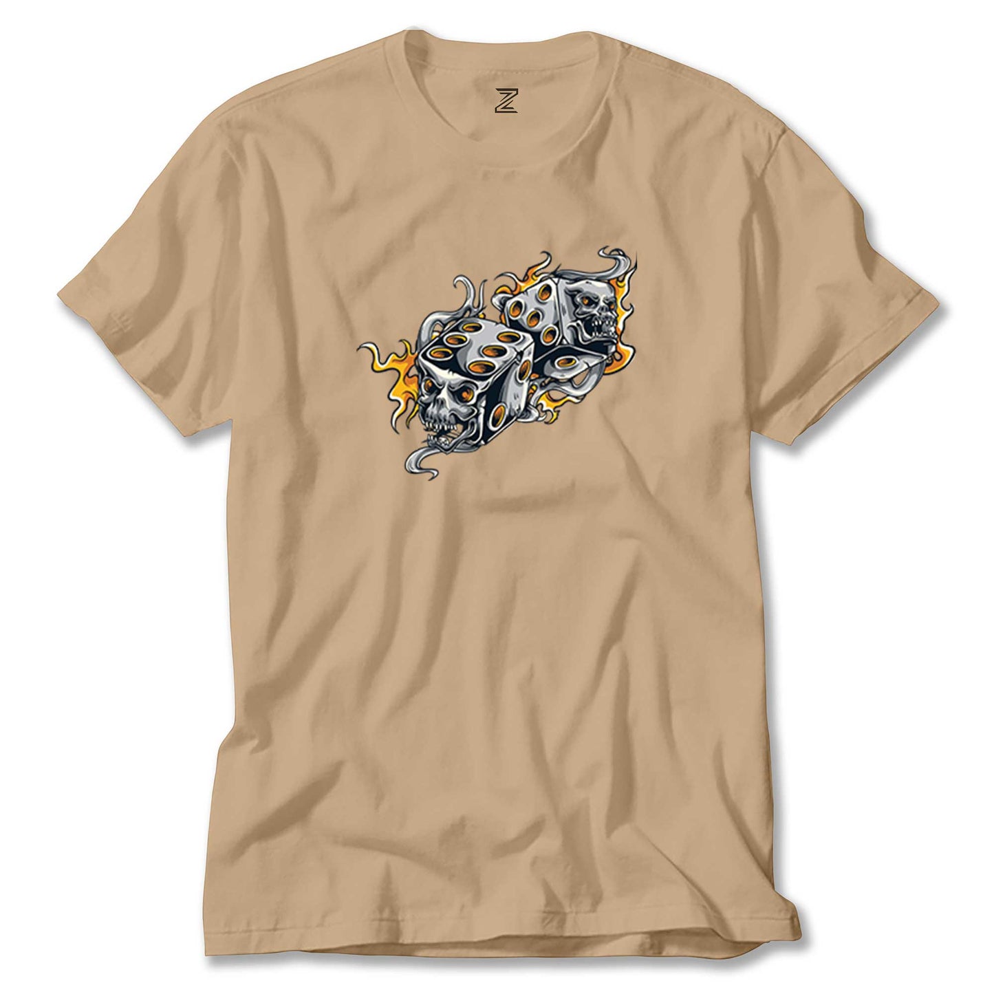 Two Gray Dices Cartoon Renkli Tişört