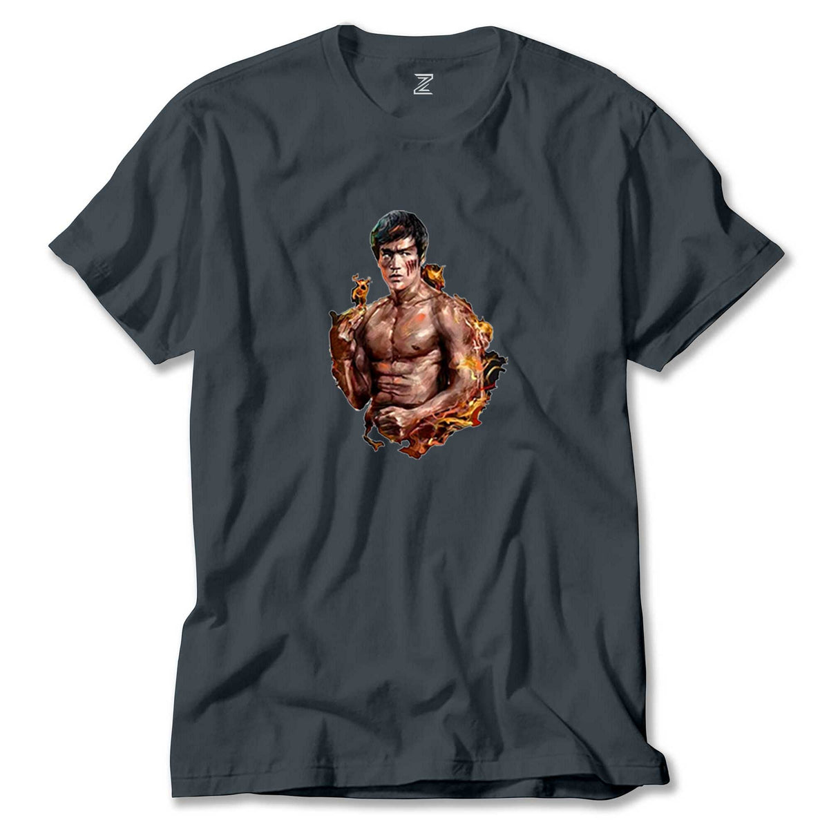 Bruce Lee Kick Dragon renkli tişört