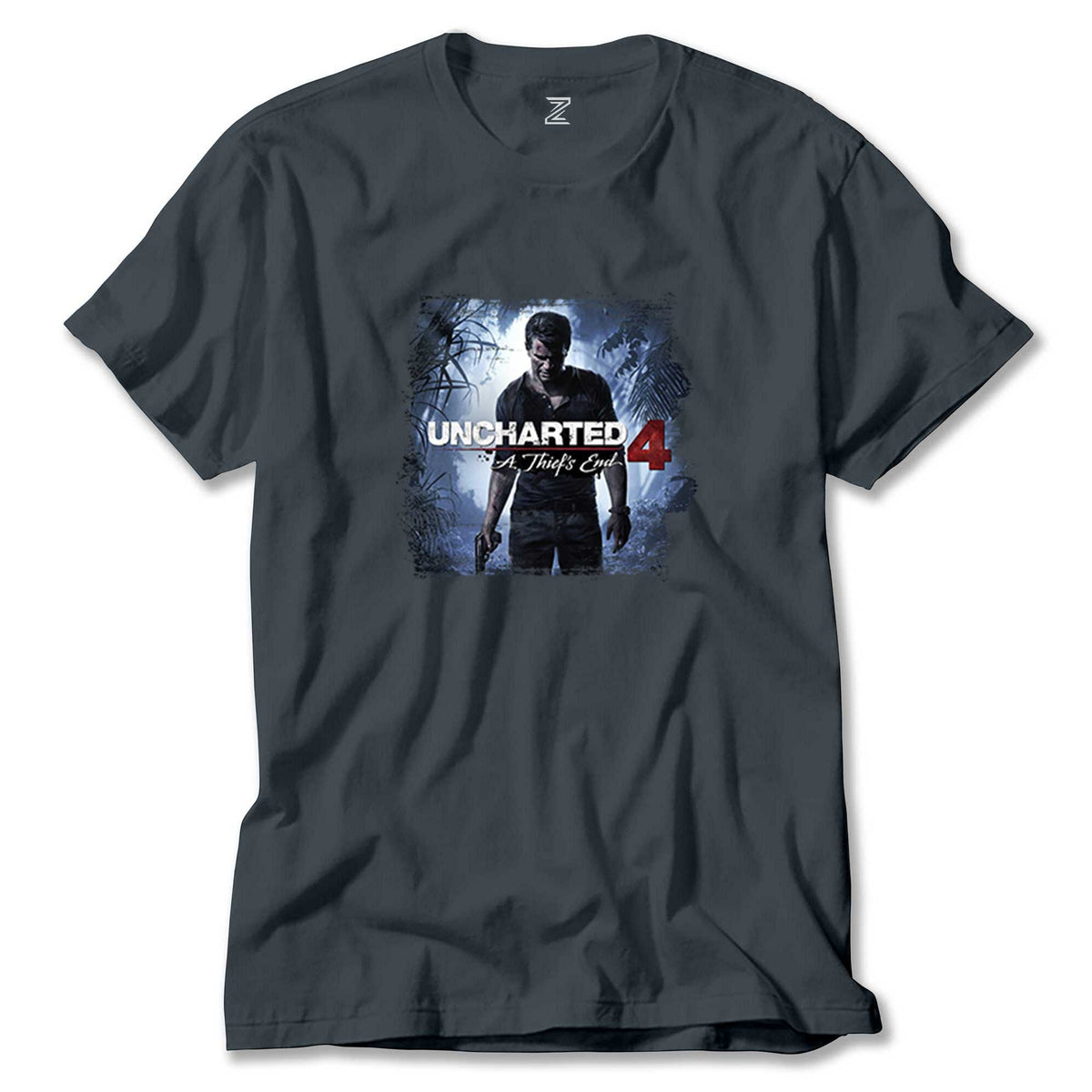 Uncharted 4 Nathan Drake Poster renkli tişört