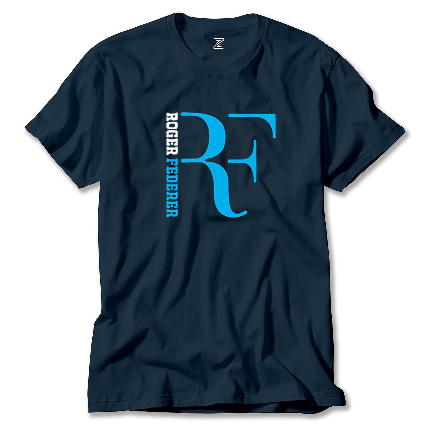 İndirimli Roger Federer Blue Logo Lacivert Tişört