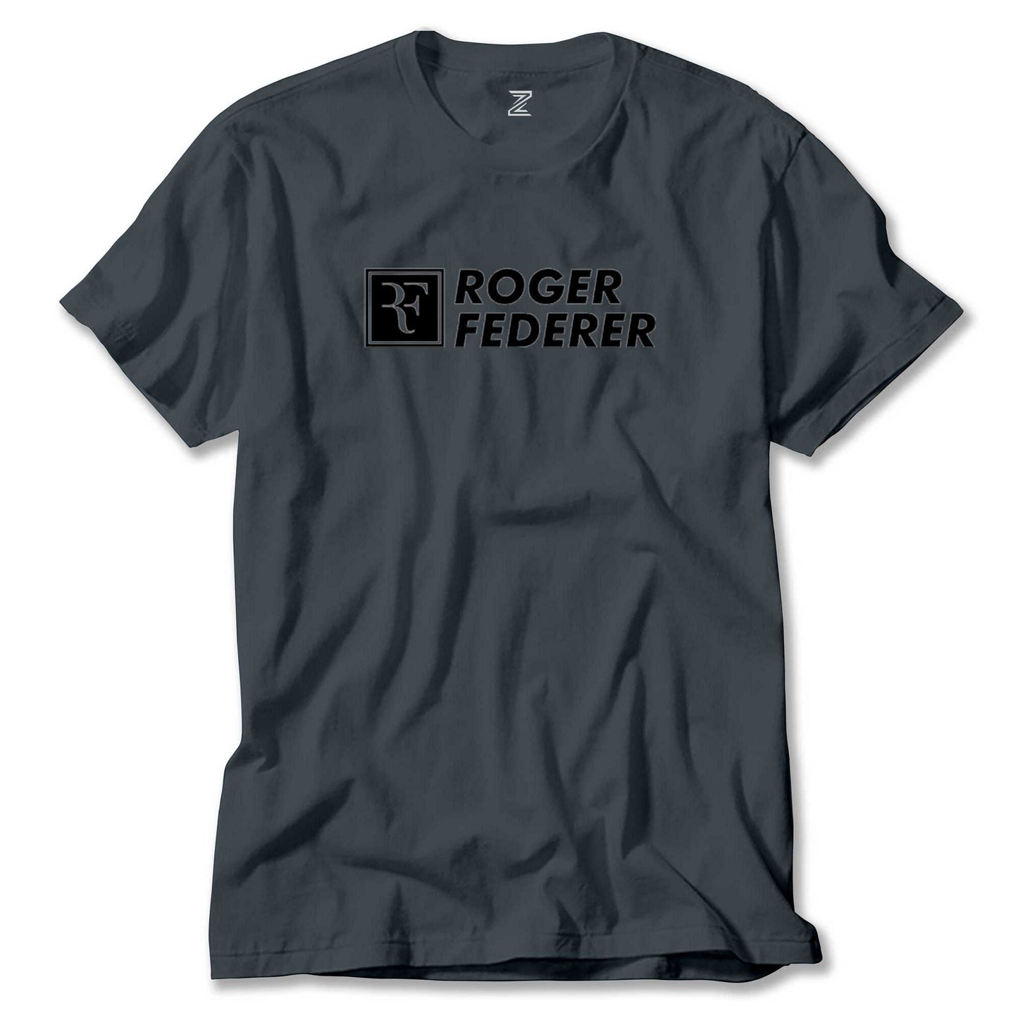İndirimli Roger Federer Text Füme Tişört